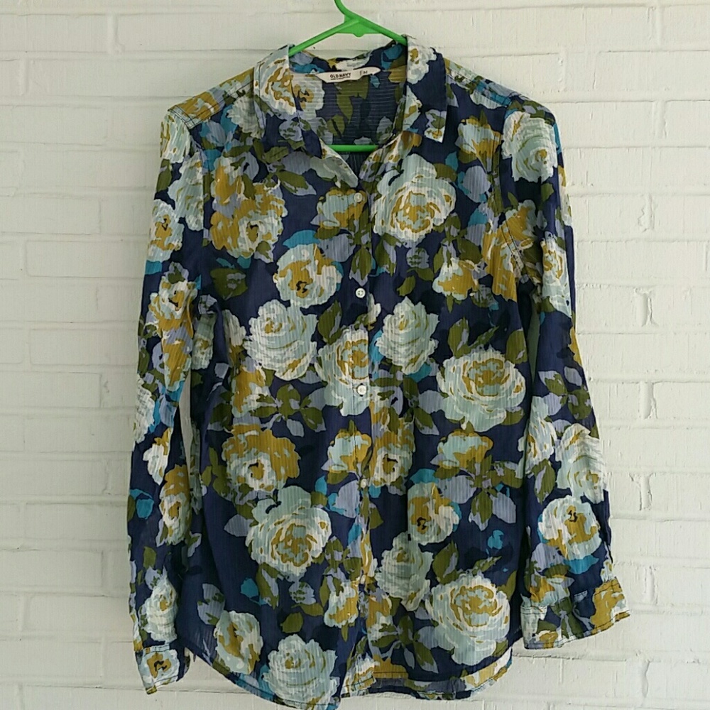 Old Navy floral button down shirt